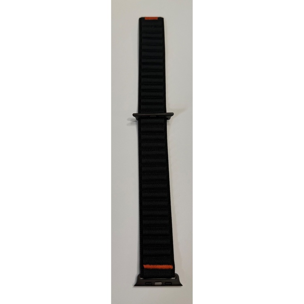 Alpine Loop Style Apple Watch Band Black Orange Nylon 44mm 45mm 49mm NEW - Picture 2 of 5